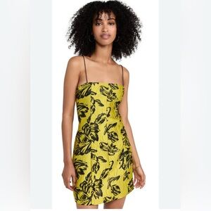 Alice + Olivia Yellow and Black Floral Dress